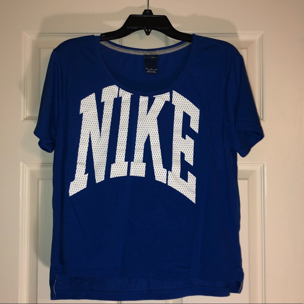 Blue Nike crop top